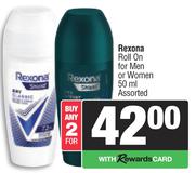 Rexona Roll On For Men Or Women 50ml Assorted-For Any 2