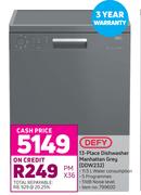 Defy 13 Place Dishwasher Manhattan (Grey) DDW232