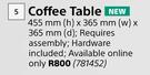 Coffee Table-455mm (h) x 365mm (w) x 365mm (d)