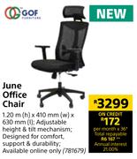 Gof June Office Chair-1.20m (h) x 410mm (w) x 630mm (l)