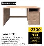 Home & Kitchen Gozo Desk-730mm (h) x 1.2m (w) x 600mm (d)
