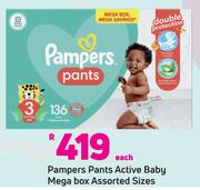 Pampers Pants Active Baby Mega Box Assorted Sizes-Each