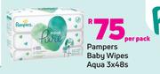 Pampers Baby Wipes Aqua-3 x 48s Per Pack