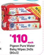 Pigeon Pure Water Baby Wipes 240s-80 x 3