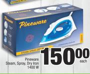 Pineware Steam, Spray, Dry Iron 1400W-Each
