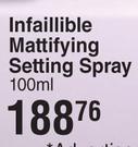 L'Oreal Infaillible Mattifying Setting Spray-100ml