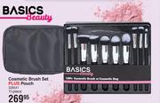 Basics Beauty Cosmetic Brush Set Plus Pouch 11 Piece