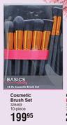Basics Beauty Cosmetic Brush Set 10 Piece