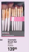 Basics Beauty Cosmetic Brush Set 9 Piece