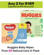 Huggies Baby Wipes (Pure Or Natural Care)-For Any 2 x 4's Pack