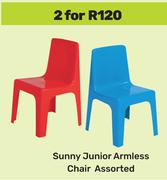 Sunny Junior Armless Chair Assorted-For 2