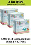 Little One Fragranced Baby Wipes-For 3 x 80 Packs