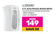 Logik 1.7L Auto Plastic Kettle White
