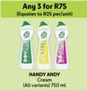 Handy Andy Cream-For Any 3 x 750ml