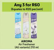Airoma Air Freshener-For Any 3 x 210ml