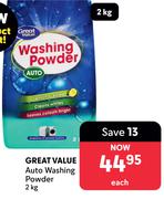 Great Value Auto Washing Powder-2Kg