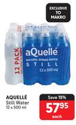 Aquelle Still Water-12 x 500ml Each