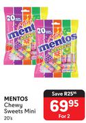 Mentos Chewy Sweets Mini-For 2 x 20's