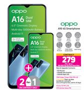 2 x Oppo A16 4G Smartphone-On 1GB Red Top Up Core More Data + On Promo 70