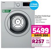 Hisense 8 Kg Silver Tumble Dryer DVDL80S