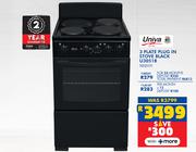 Univa 3 Plate Plug In Stove Black U3051B 10121111