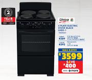Univa 4 Plate Electric Stove Black U405-1 10020441