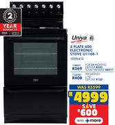 Univa 4 Plate 600 Electronic Stove U116B-1 10296413