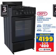 Defy 4 Plate Compact Stove Black DSS554 10290187