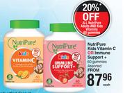 Nutri Pure Kids Vitamin C Or Immune Support+ 60 Gummies Assorted-Each