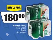 Hunter's Dry Real Cider Cans-For 2 x 6 x 440ml