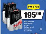Red Square Energising Vodka (All Variants) Handies-For 2 x 6 x 275ml
