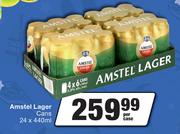 Amstel Lager Cans-24 x 440ml Per Case