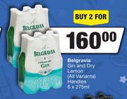 Belgravia Gin & Dry Lemon (All Variants) Handies-For 2 x 6 x 275ml