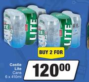 Castle Lite Cans-For 2 x 6 x 410ml