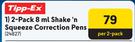 Tipp-Ex 2-Pack 8ml Shake 'n Squeeze Correction Pens 24827-Per 2-Pack