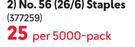 Rexel No. 56(26/6) Staples 377259-Per 5000-Pack