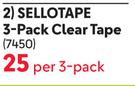 Sellotape 3-Pack Clear Tape 7450-Per 3-Pack