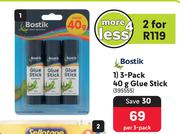 Bostik 3-Pack 40gm Glue Stick 395555-Per 3-Pack