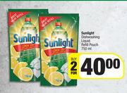 Sunlight Dishwashing Liquid Refill Pouch-For 2 x 750ml