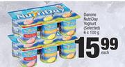 Danone Nutriday Yoghurt (Selected)-6 x 100g Each
