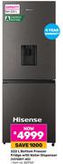 Hisense 222L Bottom Freezer Fridge With Water Dispenser H310BIT-WD 829169