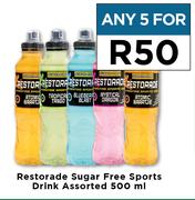 Restorade Sugar Free Sports Drink Assorted-For Any 5 x 500ml