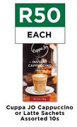 Cuppa JO Cappuccino Or Latte Sachets Assorted-10's Each