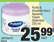 Purity Elizabeth Ann's Aqueous Cream (Selected)-325ml Each