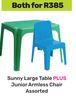 Sunny Large Table Plus Junior Armless Chair Assorted-For Both