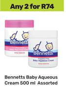 Bennetts Baby Aqueous Cream Assorted-For Any 2 x 500ml