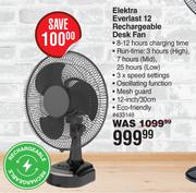 Elektra Everlast 12 Rechargeable Desk Fan