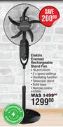 Elektra Everlast Rechargeable Stand Fan