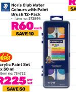 Staedtler Noris Club Water Colours With Paint Brush 12 Pack-Each