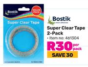 Bostik Super Clear Tape 2 Pack-Per Pack